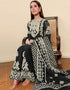 Black Organza Silk Palazzo Salwar Suit Closure View