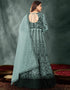 Sea Green Net Anarkali Salwar Suit Closure View