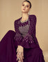 Wine Faux Georgette Anarkali Salwar Suit Closure View