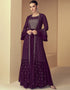 Wine Faux Georgette Anarkali Salwar Suit
