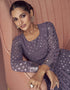 Purple Faux Georgette Anarkali Salwar Suit Closure View