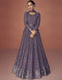 Purple Faux Georgette Anarkali Salwar Suit