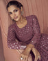 Mauve Faux Georgette Anarkali Salwar Suit Closure View