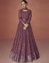 Mauve Faux Georgette Anarkali Salwar Suit