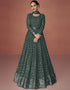 Green Faux Georgette Anarkali Salwar Suit