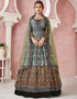 Black Dola Silk Anarkali Suit Closure View