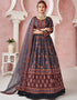 Navy Blue Dola Silk Anarkali Suit