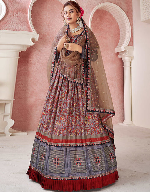 Maroon Dola Silk Anarkali Suit Closure View
