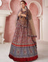 Maroon Dola Silk Anarkali Suit Closure View