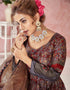 Maroon Dola Silk Anarkali Suit Back View
