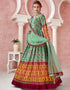 Green Dola Silk Anarkali Suit Closure View