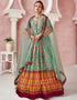 Green Dola Silk Anarkali Suit