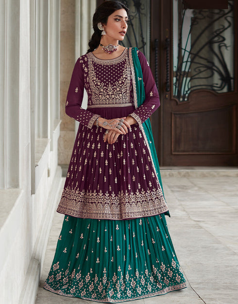 Purple Georgette Lehenga Salwar Suit