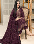 Wine Faux Georgette Pant Salwar Suit Closure View