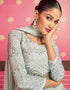 Grey Fox Georgette Anarkali Salwar Suit Closure View