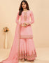 Pink Fox Georgette Sharara Salwar Suit