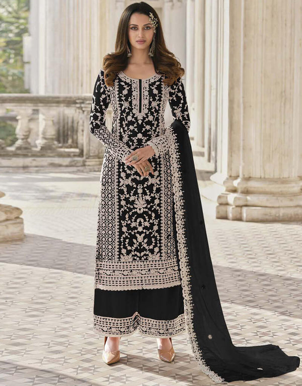 Rangoon Green Palazzo style Straight Butterfly Net Salwar Kameez in Cording Embroidery & Lace Work