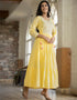 Yellow Latest Designer Party Wear Readymade Gown Closure View