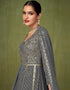 Grey Faux Georgette Anarkali Salwar Suit Closure View