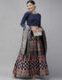 Navy Blue Banarasi Silk Jacquard Lehenga Choli