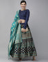 Navy Blue Banarasi Silk Jacquard Lehenga Choli