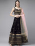 Black Taffeta Satin Lehenga Choli