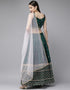 Gable Green Taffeta Satin Lehenga Choli Closure View
