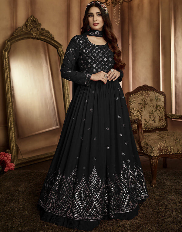 Black Georgette Anarkali Salwar Suit