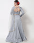 Grey Cotton Lehenga Choli Closure View