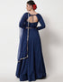 Navy Blue Cotton Lehenga Choli Closure View