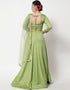 Pista Green Cotton Lehenga Choli Closure View