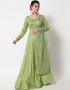 Pista Green Cotton Lehenga Choli