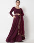 Wine Cotton Lehenga Choli