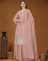 Light Pink Heavy Georgette Lehenga Straight