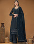 Navy Blue Heavy Georgette Lehenga Straight