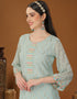 Sky Blue Heavy Georgette Lehenga Straight Salwar Kameez