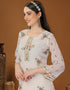 Off White Heavy Georgette Lehenga Straight Salwar Kameez
