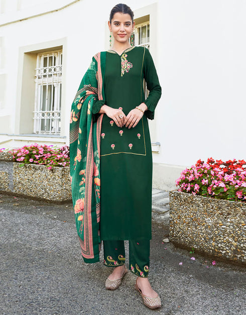 Heavy Rayon Green Suits Suit Pant Bottom