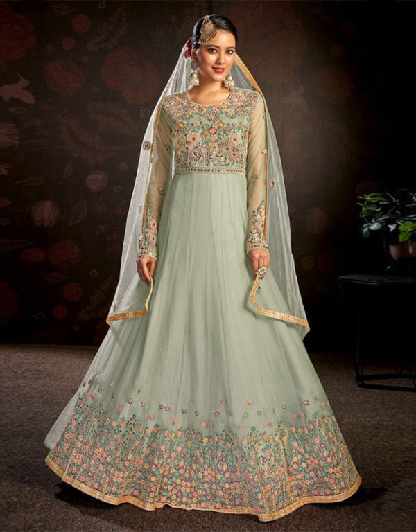 Butterfly Net Dusty Pista Anarkali Suit Pant Bottom