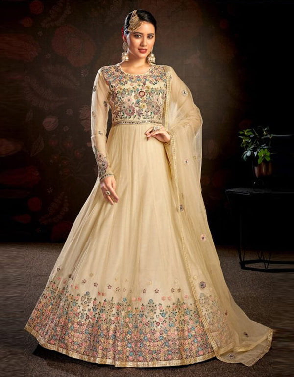 Butterfly Net Chikoo Anarkali Suit Pant Bottom