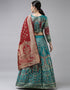 Rama Blue Banarasi Silk Jacquard Lehenga Choli Closure View