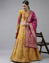Yellow Banarasi Silk Jacquard Lehenga Choli