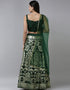 Green Banarasi Silk Jacquard Lehenga Choli Closure View