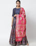 Navy Blue Banarasi Silk Jacquard Lehenga Choli