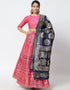 Pink Banarasi Silk Jacquard Lehenga Choli