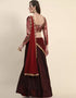 Maroon Jacquard Lehenga Choli Closure View