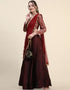 Maroon Jacquard Lehenga Choli