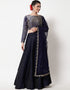 Navy Blue Jacquard Lehenga Choli