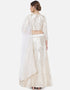 White Banarasi Silk Jacquard Lehenga Choli Closure View