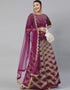Purple Satin Lehenga Choli